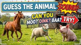 Thumbnail: Guess the Animal Sound! 🐴 🐑 🐷 Toddler Learning Videos |Farm Animals Quiz