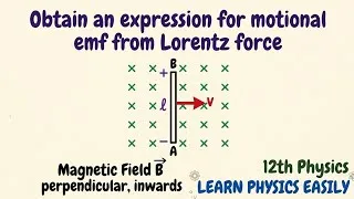 Thumbnail: Motional emf from Lorentz force| Unit 4 EM Induction and AC| 12 th Physics| Learn Physics Easily 