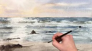 Thumbnail: Paint a Beach Scene in Watercolor - Step by step Demonstration