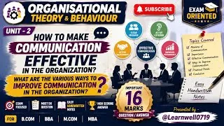 Thumbnail: How to Make Communication Effective in an Organization? | Ways to Improve Communication | 16 Marks