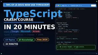 Thumbnail: TypeScript Crash Course for Beginners — Learn TypeScript in 20 Minutes