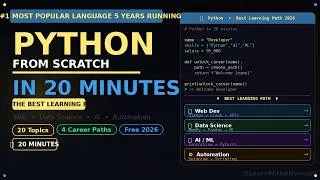 Thumbnail: Learn Python from Scratch in 20 minutes — Here's the Best Path for Full Python Course