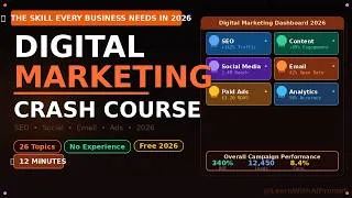 Thumbnail: Learn Digital Marketing in Crash Course — Full Beginner Crash Course 2026
