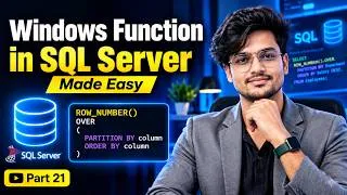 Thumbnail: Window Functions in SQL Server 🔥 ROW_NUMBER, RANK | Part- 21
