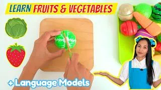 Thumbnail: FRUITS and VEGETABLES Names for Toddlers| FIRST WORDS for Baby | Speech Practice for Autism