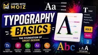 Thumbnail: Typography Basics for Beginners | Graphic Design Fundamentals Explained | Learn with Moiz