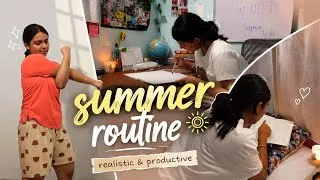 Thumbnail: REALISTIC Summer Vacation Daily Routine ☀️ | productive teen days#learnwithpriyanshi 