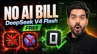 Thumbnail: DeepSeek V4 Flash FREE - AI Coding Without Any Account