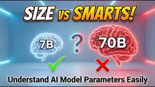 Thumbnail: What is an AI Model Parameter Explained | 7B vs 70B Parameters: Does Bigger Mean Smarter?