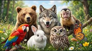 Thumbnail: 40 Cute Animal Sounds for Kids 🐱🐮  Learn Animal Names and Sounds Monkey , Rabbit #animalsforkids
