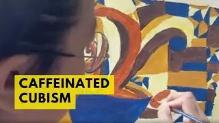 Thumbnail: Painting "Caffeinated Cubism" 🎨 | Original Coffee Art Process