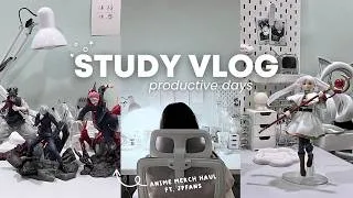 Thumbnail: STUDY VLOG ✧˖° productive days, unboxing anime merch ft. JPfans, cozy slow morning, school vlog