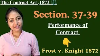 Thumbnail: Indian Contract Act 1872 | Sections 37-39 Explained |Frost v. Knight (1872)|