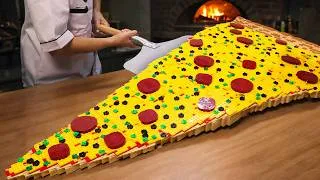 Thumbnail: Cooking a GIANT LEGO Pizza in 8 Minutes...