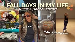 Thumbnail: FALL VLOG: God sees you, fall mornings, life chats, nurse career shift, grocery haul, dance teaching