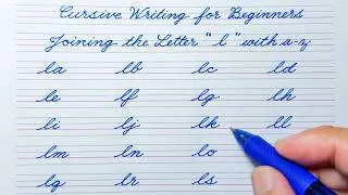 Thumbnail: Cursive Writing for Beginners | Joining Letter "l" with a–z | Cursive Handwriting Practice | abcd