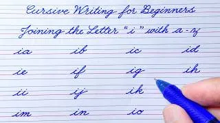 Thumbnail: Cursive Writing for Beginners | Joining Letter "i" with a–z | Cursive Handwriting Practice | abcd