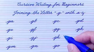 Thumbnail: Cursive Writing for Beginners | Joining Letter "g" with a–z | Cursive Handwriting Practice | abcd