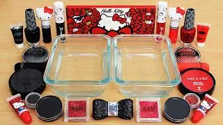Thumbnail: Black vs Red - Mixing Makeup Eyeshadow Into Slime ASMR