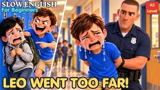 Thumbnail: Why Did the School Guard Catch Leo?! Easy English Listening Story | Slow English Story A2 Level