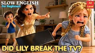 Thumbnail: The Broken Television Mystery! Easy English Listening Story | Slow English Story A2 Level