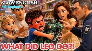 Thumbnail: Leo Goes Too Far... Security Guard Steps In! Easy English Listening Story | Slow English Story A2