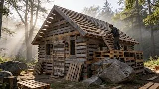 Thumbnail: Building a FREE Pallet House for Survival in the Deep Forest | Full Build