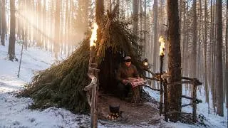 Thumbnail: I Built a Winter Hideout for Survival in the Forest in 3 Days | Start to Finish