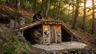 Thumbnail: I Spent 7 Days Building a Bushcraft Shelter Alone in the Deep Forest