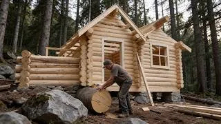 Thumbnail: I Built My First Log Cabin Deep in the Forest | Start To Finish