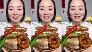 Thumbnail: Let's Eat With Jin | Sister Enjoys Fried Bacon & Sausages | Really Delicious Eating Show