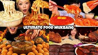 Thumbnail: Ultimate YUMMY Food Mukbang 🤤| Spicy Buldak Noodles, Fried Chicken, Seafood & More!