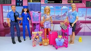 Thumbnail: Barbie & Ken Doll Family Airport Travel Routine