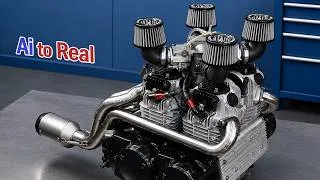 Thumbnail: I Asked AI to Build a Square Four Engine… Then I Made It Real
