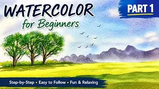 Thumbnail: How to Paint Your First Watercolor Landscape and Sky For Beginners