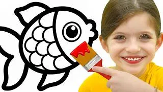 Thumbnail: Adel is Painting a Fish Family | Amazing Toddler Learning Video
