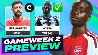 Thumbnail: FPL Gameweek 2 Preview 🔥 Bruno captain 😬 Buy Wissa 🤔