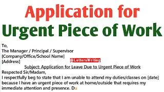 Thumbnail: Application for Urgent Piece of Work | Letter Writing in English