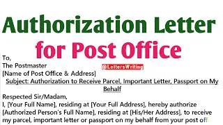 Thumbnail: Authorization Letter Sample for Post Office | Post Office Authorization Letter Writing 