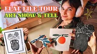 Thumbnail: Let's organize my printmaking flat file ✸ block prints & screen printing