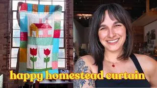 Thumbnail: Making colorful quilted curtain panels | art project vlog