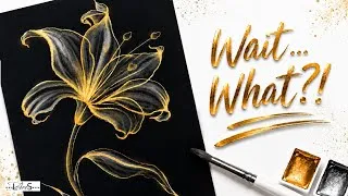 Thumbnail: WOW! Is This Watercolor?! 😱 Stunning Watercolor on Black Paper Flower Tutorial