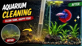 Thumbnail: I Cleaned My Betta Fish Aquarium After Weeks! 😱🐠 | Before vs After 