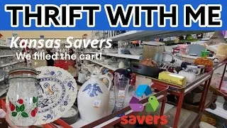 Thumbnail: What Perfect Timing! Savers Thrift With Me! Ironstone Brass Glass Pottery & Wood! 