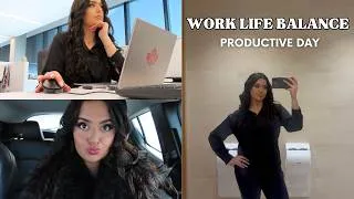 Thumbnail: Balancing My Corporate 9–5 💻 | Productive Work Day + Galentine’s Night Out 💕