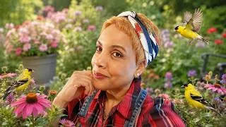 Thumbnail: Soft spoken asmr morning observing garden Swallowtails and Goldfinch. #lifeongreenwood #gardening
