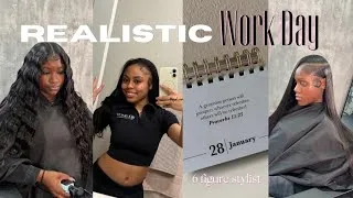 Thumbnail: Weekly Vlog | Realistic Work Day As A 6 Figure Hairstylist.. 4 Clients 💇🏽‍♀️💕