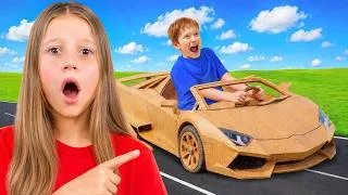 Thumbnail: Nastya and Friends Build Cardboard Cars