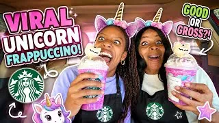 Thumbnail: We Tried the VIRAL Unicorn Frappuccino… Then Made Our Own! 🦄 GOOD OR BAD??