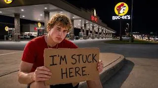 Thumbnail: I Lived at the World's Largest Gas Station with No Money
